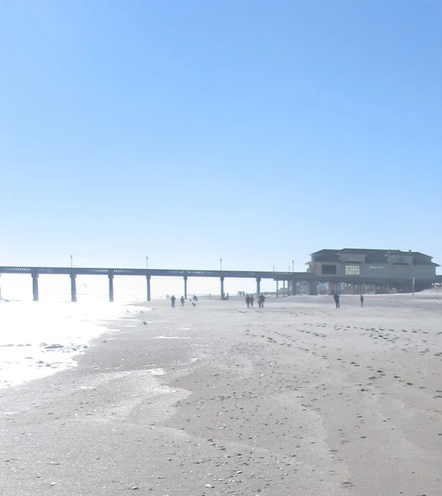 Johnnie Mercer's Fishing Pier extending into the Atlantic at Wrightsville Beach, North Carolina