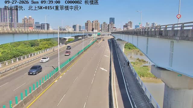新北環快，北上5K+015(重翠橋中段)