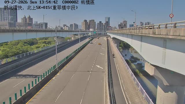 新北環快，北上5K+015(重翠橋中段)
