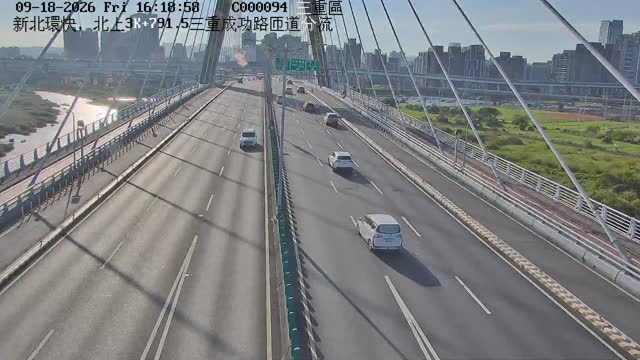 新北環快，北上3K+791.5三重成功路匝道分流