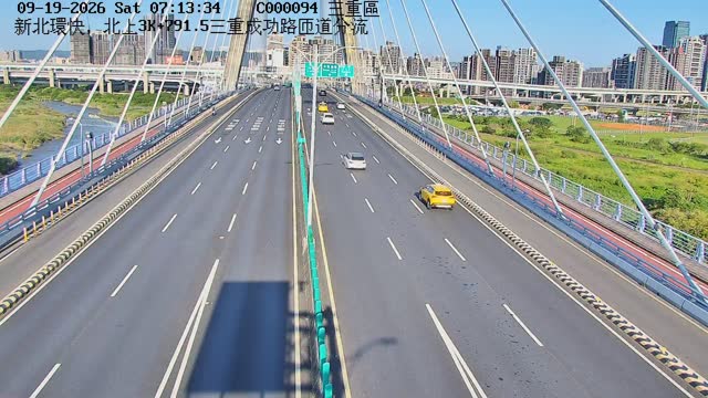 新北環快，北上3K+791.5三重成功路匝道分流