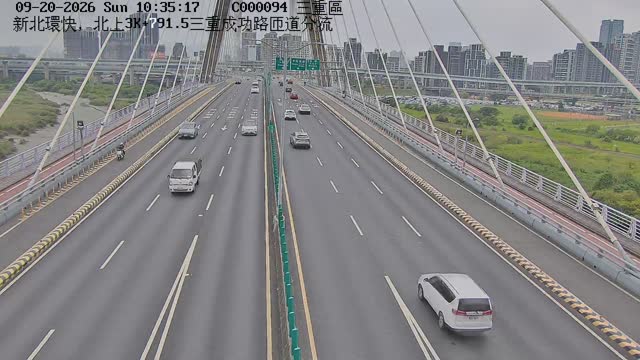 新北環快，北上3K+791.5三重成功路匝道分流