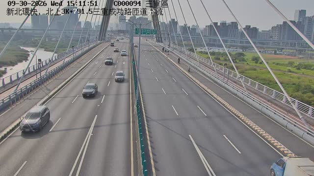 新北環快，北上3K+791.5三重成功路匝道分流