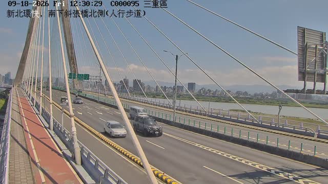 新北環快，南下斜張橋北側(人行步道)