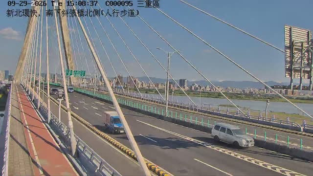 新北環快，南下斜張橋北側(人行步道)