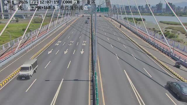 新北環快，南下4K+168.5新莊匝道分流處(往新莊環河路)