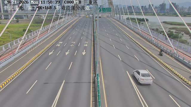 新北環快，南下4K+168.5新莊匝道分流處(往新莊環河路)