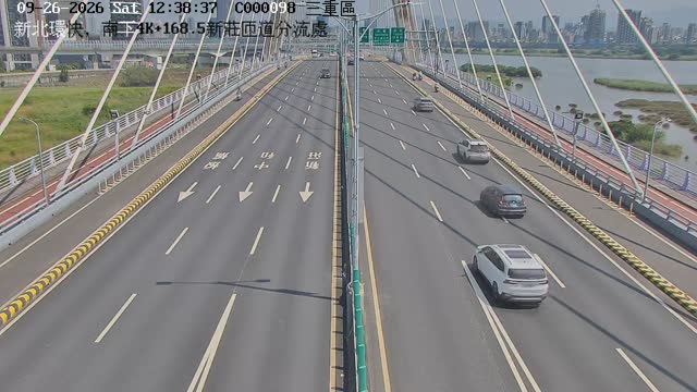 新北環快，南下4K+168.5新莊匝道分流處(往新莊環河路)