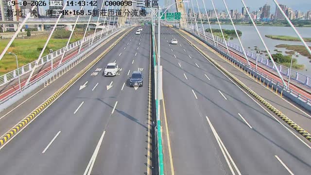 新北環快，南下4K+168.5新莊匝道分流處(往新莊環河路)