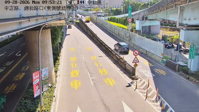 中和區中正路、錦和路口(東側號誌桿上)