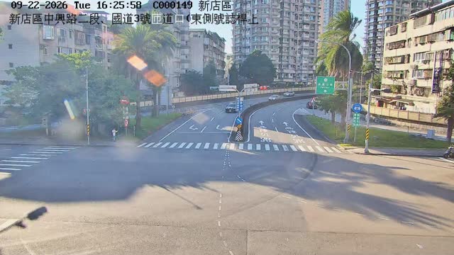 新店區中興路二段、國道3號匝道口(東側號誌桿上)