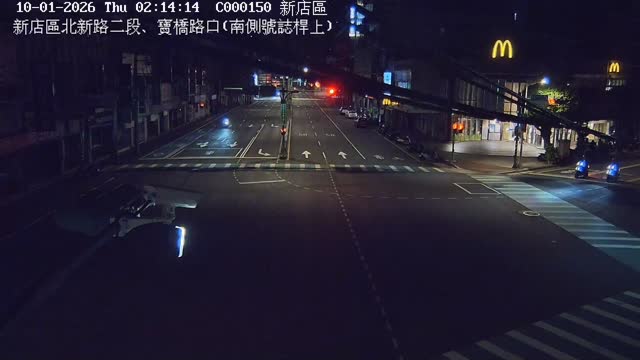新店區北新路二段、寶橋路口(南側號誌桿上)